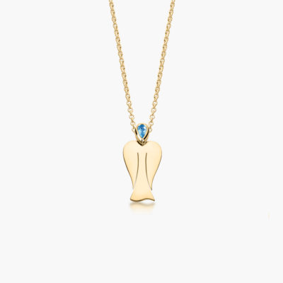 MyAngel Schutzengel-Anhänger mit Aquamarin in Gelbgold mit Kette (small)