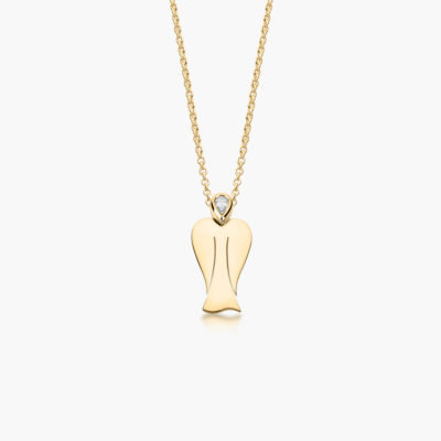 MyAngel Schutzengel-Anhänger mit Diamant in Gelbgold mit Kette (small)
