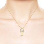 MyAngel Schutzengel-Anhänger mit Brillant-Teilpavée in Gelbgold mit Kette (medium)