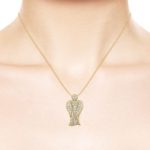 MyAngel pavé diamond guardian angel pendant