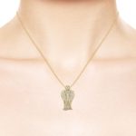 MyAngel Schutzengel-Anhänger mit Brillant-Vollpavée in Gelbgold mit Kette (medium)