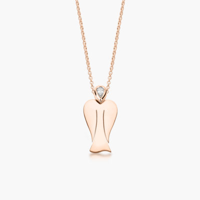 MyAngel Schutzengel-Anhänger mit Diamant in Rosègold mit Kette (medium)