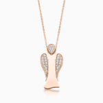 MyAngel partly pavé diamond guardian angel pendant