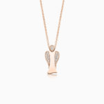 MyAngel Schutzengel-Anhänger mit Brillant-Teilpavée in Rosègold mit Kette (small)