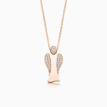 MyAngel partly pavé diamond guardian angel pendant