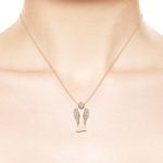 MyAngel Schutzengel-Anhänger mit Brillant-Teilpavée in Rosègold mit Kette (medium)