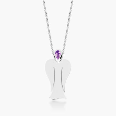 MyAngel Schutzengel-Anhänger mit Amethyst in Silber mit Kette (large)