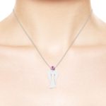 MyAngel Schutzengel-Anhänger mit Rosa Turmalin in Silber mit Kette (large)