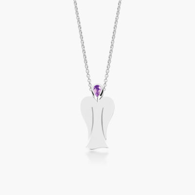 MyAngel Schutzengel-Anhänger mit Amethyst in Silber mit Kette (medium)