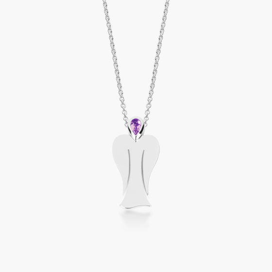 MyAngel Schutzengel-Anhänger mit Amethyst in Silber mit Kette (medium)