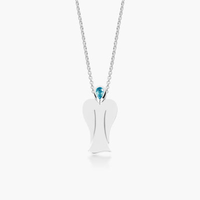 MyAngel Schutzengel-Anhänger mit Blautopas in Silber mit Kette (medium)