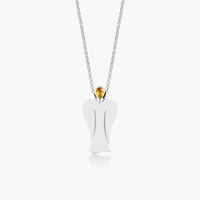 MyAngel Schutzengel-Anhänger mit Citrin in Silber mit Kette (medium)