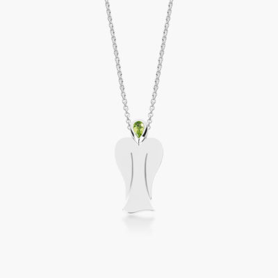 MyAngel Schutzengel-Anhänger mit Peridot in Silber mit Kette (medium)