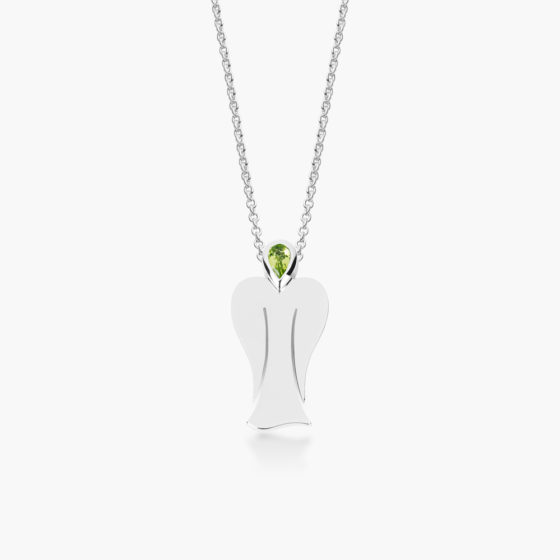 MyAngel Schutzengel-Anhänger mit Peridot in Silber mit Kette (medium)