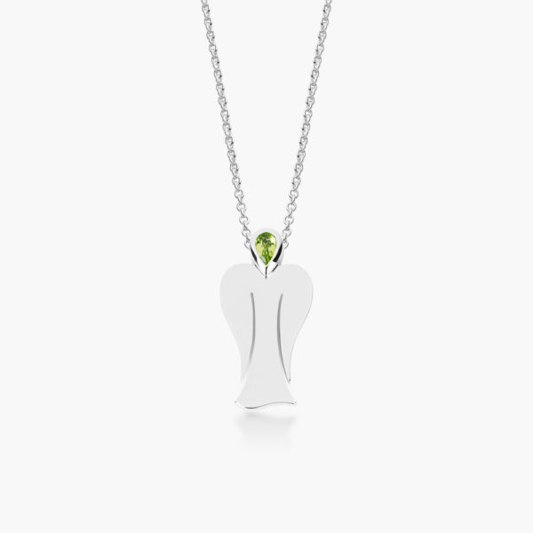 MyAngel Schutzengel-Anhänger mit Peridot in Silber mit Kette (medium)