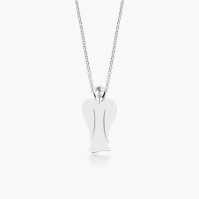 MyAngel Schutzengel-Anhänger mit Weißem Topas in Silber mit Kette (medium)