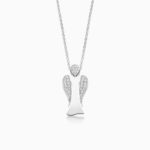 MyAngel partly pavé diamond guardian angel pendant