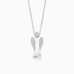 MyAngel Schutzengel-Anhänger mit Brillant-Teilpavée in Weißgold mit Kette (medium)