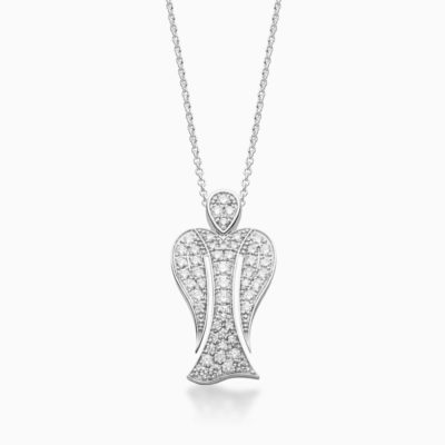 MyAngel pavé diamond guardian angel pendant