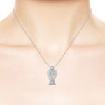 MyAngel Schutzengel-Anhänger mit Brillant-Vollpavée in Weißgold mit Kette (medium)